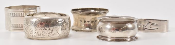 HARLEQUIN SET OF FIVE NAPKIN RINGS