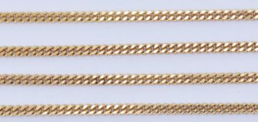 9CT GOLD FLAT LINK NECKLACE CHAIN