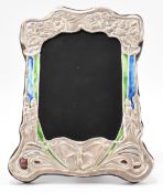 SILVER & ENAMELLED ART NOUVEAU STYLE PHOTO FRAME