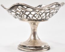 SILVER WHITE METAL PIERCED BON BON DISH