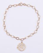9CT GOLD INITAL CHARM BRACELET
