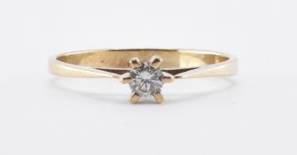 9CT GOLD & DIAMOND SOLITAIRE RING
