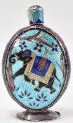 INDIAN SILVER ENAMELLED SCENT BOTTLE