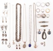 SILVER DANISH NECKLACE & SILVER EARRINGS RINGS PENDANTS