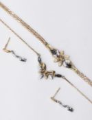 9CT GOLD & SAPPHIRE JEWELLERY SUITE