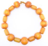 VINTAGE YELLOW BAKELITE BEADED NECKLACE
