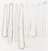 COLLECTION OF SILVER CHAIN NECKLACES