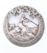 1930S DANISH NE ELVIK SILVER PILLAR GURI BROOCH