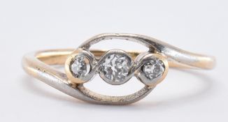 18CT GOLD & DIAMOND THREE STONE RING