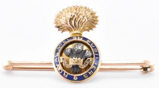 15CT GOLD ROYAL WELSH FUSILIERS BROOCH