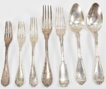 SILVER FRENCH SPOONS AND FORKS