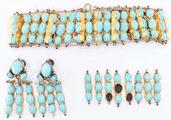 TURQUOISE GOLD & SILVER JEWELLERY SUITE