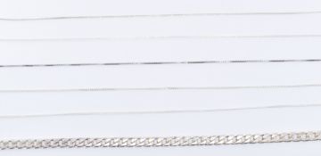 COLLECTION OF SILVER CHAIN NECKLACES