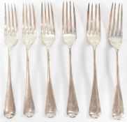 SIX SILVER VICTORIAN FORKS
