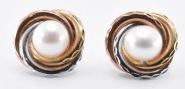 PAIR OF 9CT GOLD & CULTURED PEARL EARRINGS