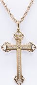 9CT GOLD CRUCIFIX PENDANT NECKLACE