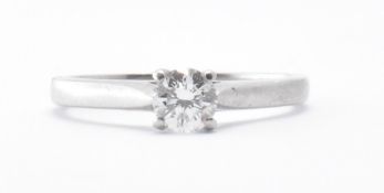 HALLMARKED PLATINUM & DIAMOND RING
