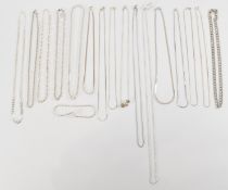 SIXTEEN SILVER NECKLACE CHAINS