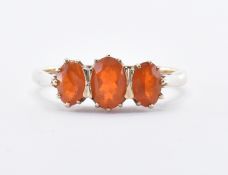 9CT GOLD FIRE OPAL CABOCHON RING