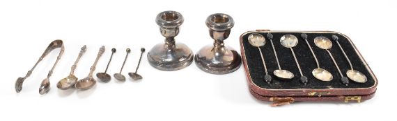 ASSORTMENT OF 20TH CENTURY SILVER SPOONS & OTHER ITEMS