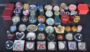 LARGE COLLECTION OF VINTAGE STUDIO ART GLASS PAPERWEIGHTS
