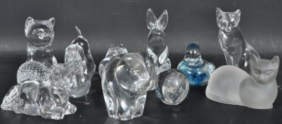 COLLECTION OF VINTAGE 20TH CENTURY GLASS FIGURINES