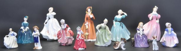 GROUP OF PORCELAIN ROYAL DOULTON LADY FIGURINES