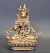 EARLY 20TH CENTURY CHINESE TIBETAN BRASS BUDDHA