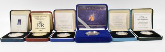 A COLLECTION OF SIX SILVER PROOF COINS