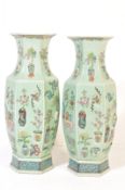 LARGE PAIR CHINESE / ORIENTAL FLOOR STANDING VASES