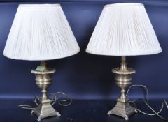 PAIR OF CONTEMPORARY BRASS URN SHAPED DESK LAMPS