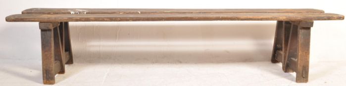 TWO LATE 19TH CENTURY FRENCH REFECTORY PIG BENCH