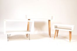 COLLECTION OF THREE MODERN MINIMALIST MELAMINE TABLES