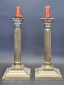 PAIR OF VINTAGE 20TH CENTURY CORINTHIAN CANDLESTICKS