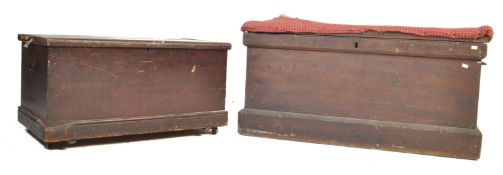 TWO 19TH CENTURY VICTORIAN PAINTED PINE BLANKET BOXES