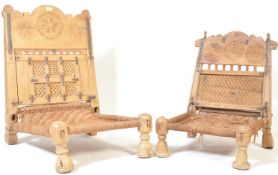 TWO 1930'S PUNJABI MARRIAGE / WEDDING CHAIRS