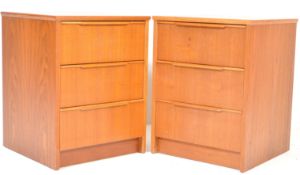 20TH CENTURY DANISH INSPIRED TEAK WOOD BEDSIDE CABINETS