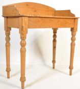 19TH CENTURY VICTORIAN PINE WASHSTAND & BAMBOO TABLE
