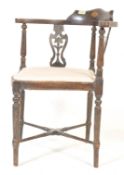 VICTORIAN 19TH CENTURY MAHOGANY CORNER ARMCHAIR
