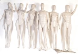 COLLECTION OF SIX CONTEMPORARY SHOP FRONT MANNEQUINS