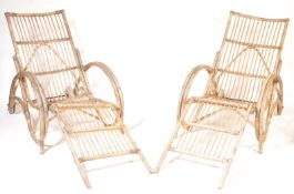 TWO EARLY 20TH CENTURY BAMBOO LOYNGE CHAIR