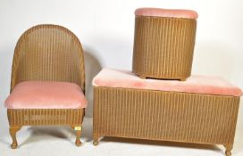 THREE PIECES OF VINTAGE RETRO 20TH CENTURY LLOYD LOOM FURNITURE