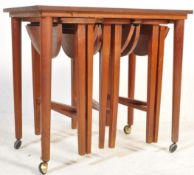 RETRO VINTAGE TEAK WOOD NEST OF TABLES