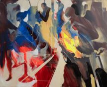 WILL BARRAS (BRITISH, B.1973) THE BARBER SHOP, 2018