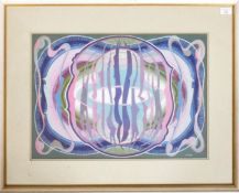 F BLANCHE CAINS - MID 20TH CENTURY GOUACHE ABSTRACT PAINTING