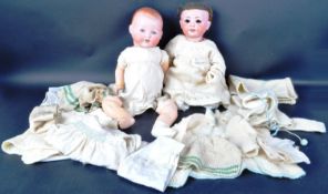 TWO EARLY 20TH CENTURY GERMAN ARMAND MARSEILLE BISQUE HEADED DOLLS