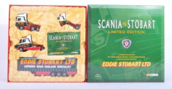 ORIGINAL BOXED CORGI EDDIE STOBART SCANIA DIECAST BOXSET