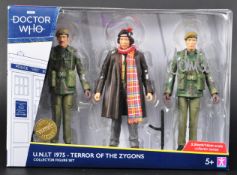DOCTOR WHO - TERROR OF THE ZYGONS AUTOGRAPHED ACTION FIGURE SET