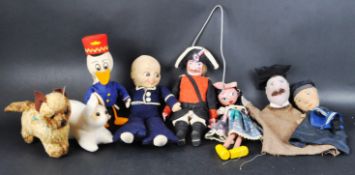 COLLECTION OF ASSORTED VINTAGE CHILDRENS WOODEN AND SOFT TOYS