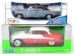 TWO 1/18 SCALE BOXED DIECAST MODEL CARS
